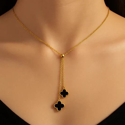Elegant Gold Clover Pendant Necklace