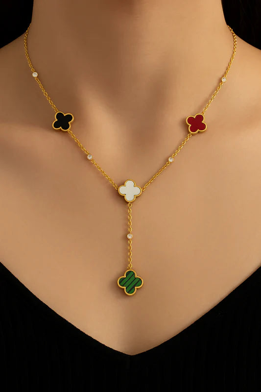 Colorful Floral Gold Necklace